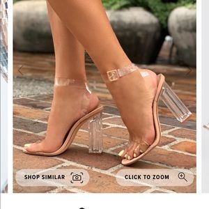 Women’s transparent strap “glass slipper” heels